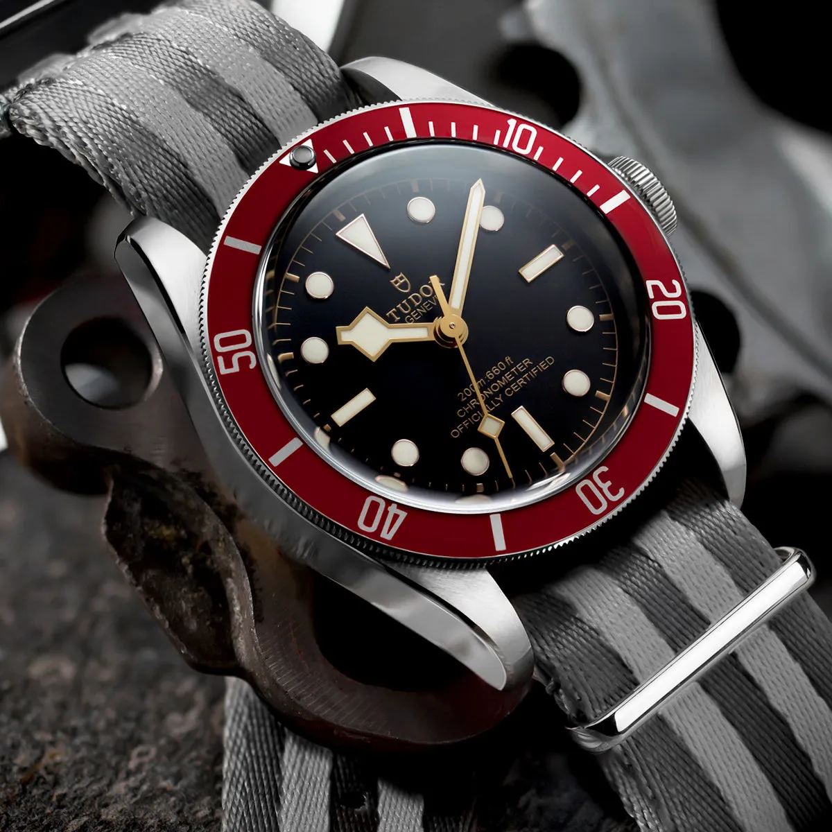 1973 British Military Watch Strap: ARMOURED - Navy Bond, Polished