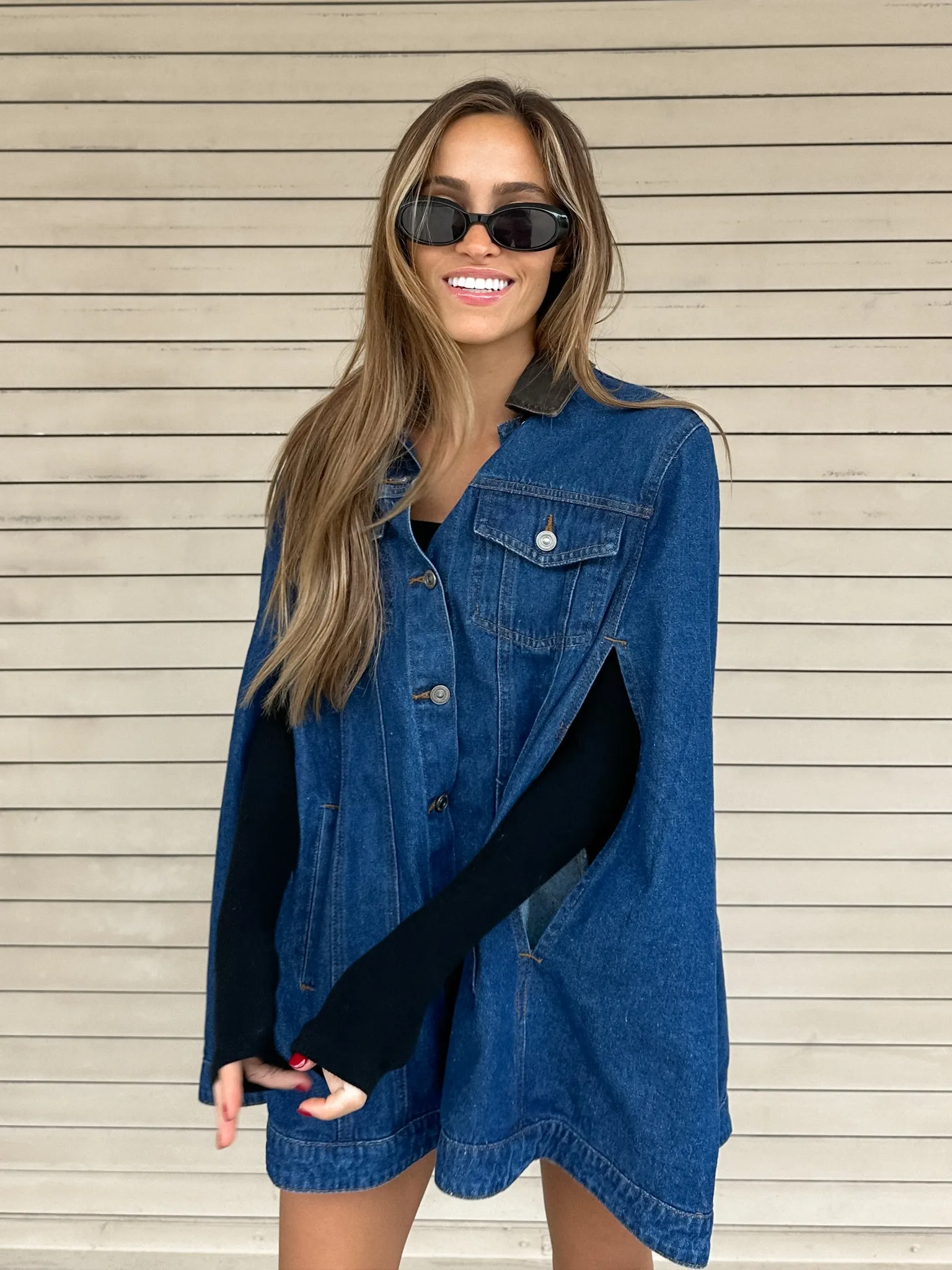 Aspen Denim Cape Jacket - Final Sale